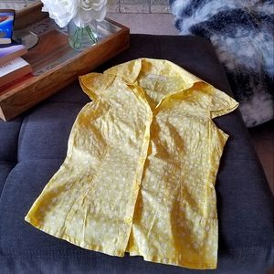 Terranova Short Sleeve Yellow Floral Cotton Shirt from Italy